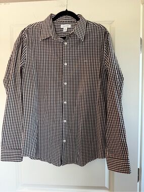 Calvin Klein Black, White & Red Gingham Button-Down Shirt
